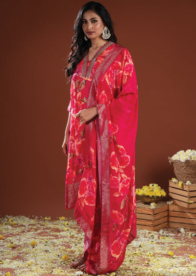 Rani Pink Silk Straight Cut Suit