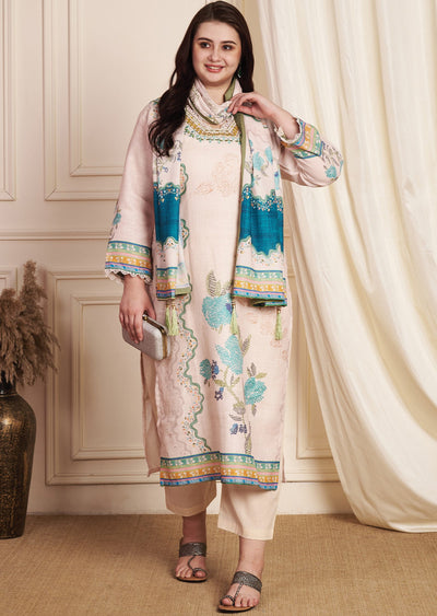 Dark Beige Linen Cotton Straight Cut Suit