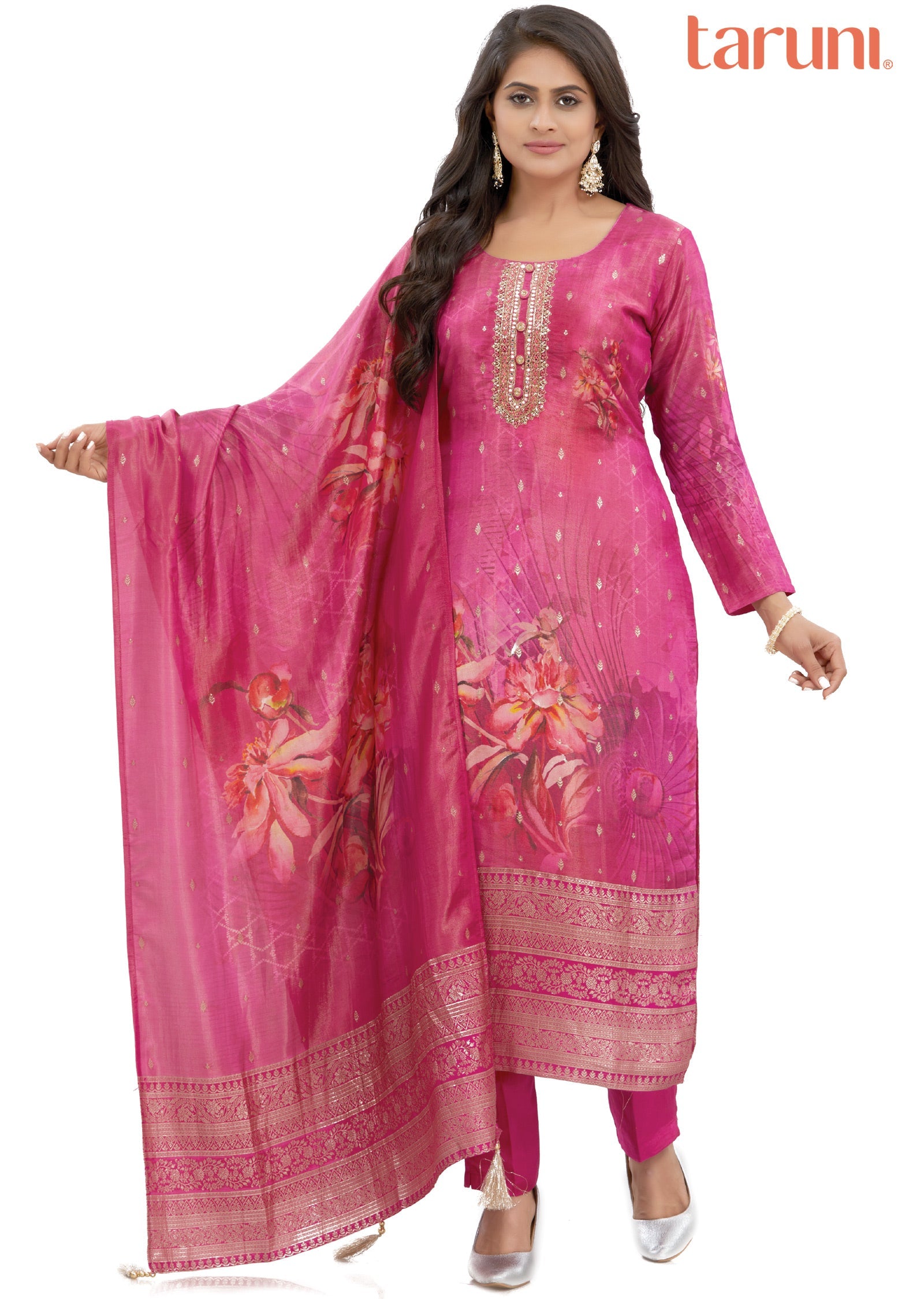 Pink banaras kurti - 1379 main image 1