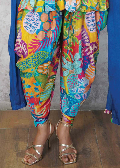 Blue Banaras Fusion/Indo-Western Set