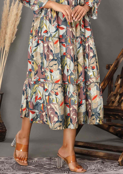 Mullti Muslin Printed Frock Style Kurti