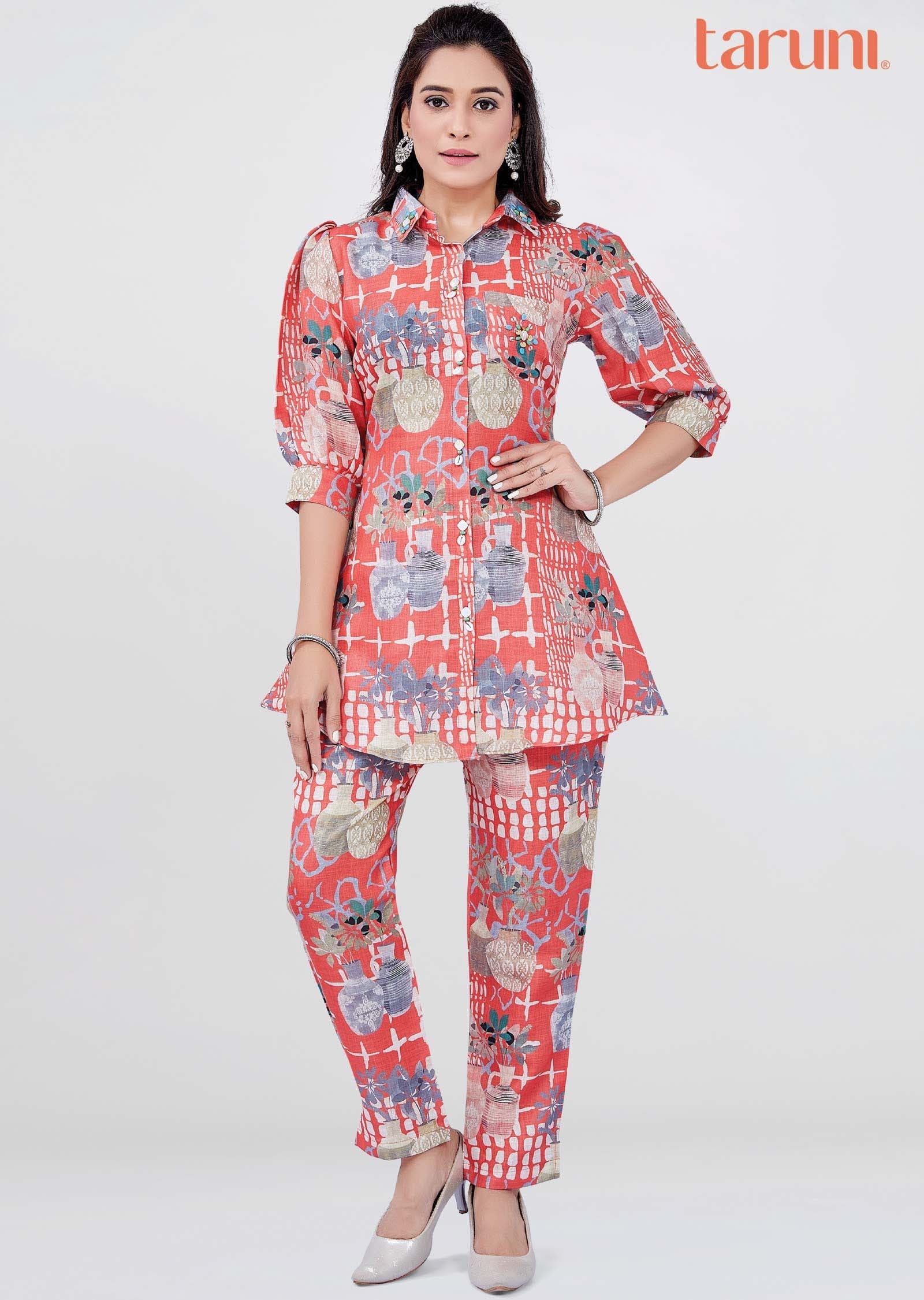 Coral Cotton Co Ord Set