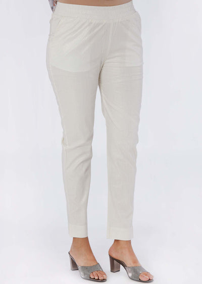 Off White Shimmer Pant