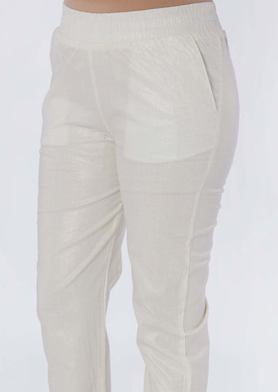 Off White Shimmer Pant