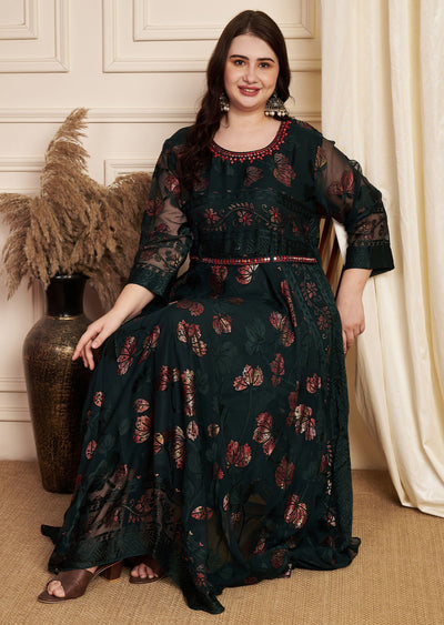 Bottle Green Brasso Long Dress