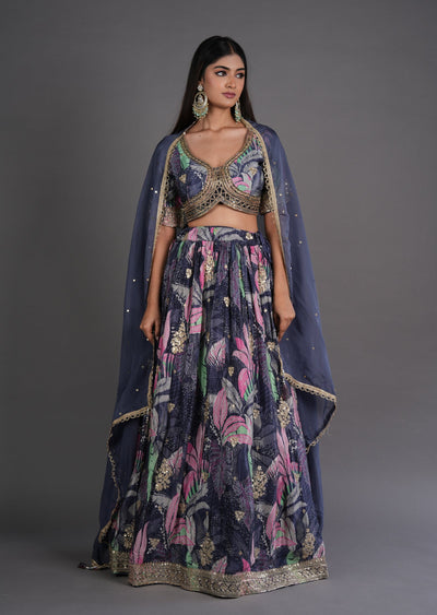 Grey Chinnon Lehenga