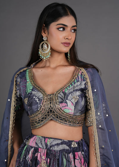 Grey Chinnon Lehenga