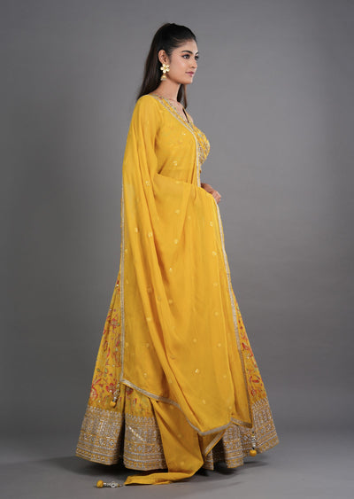 Yellow Tissue Silk Lehenga