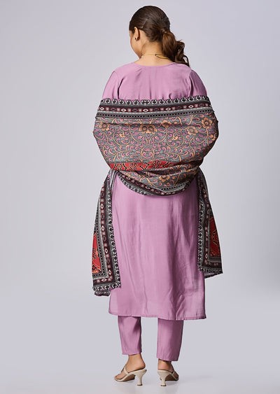 Onion Pink Russian Silk Straight Cut Suit