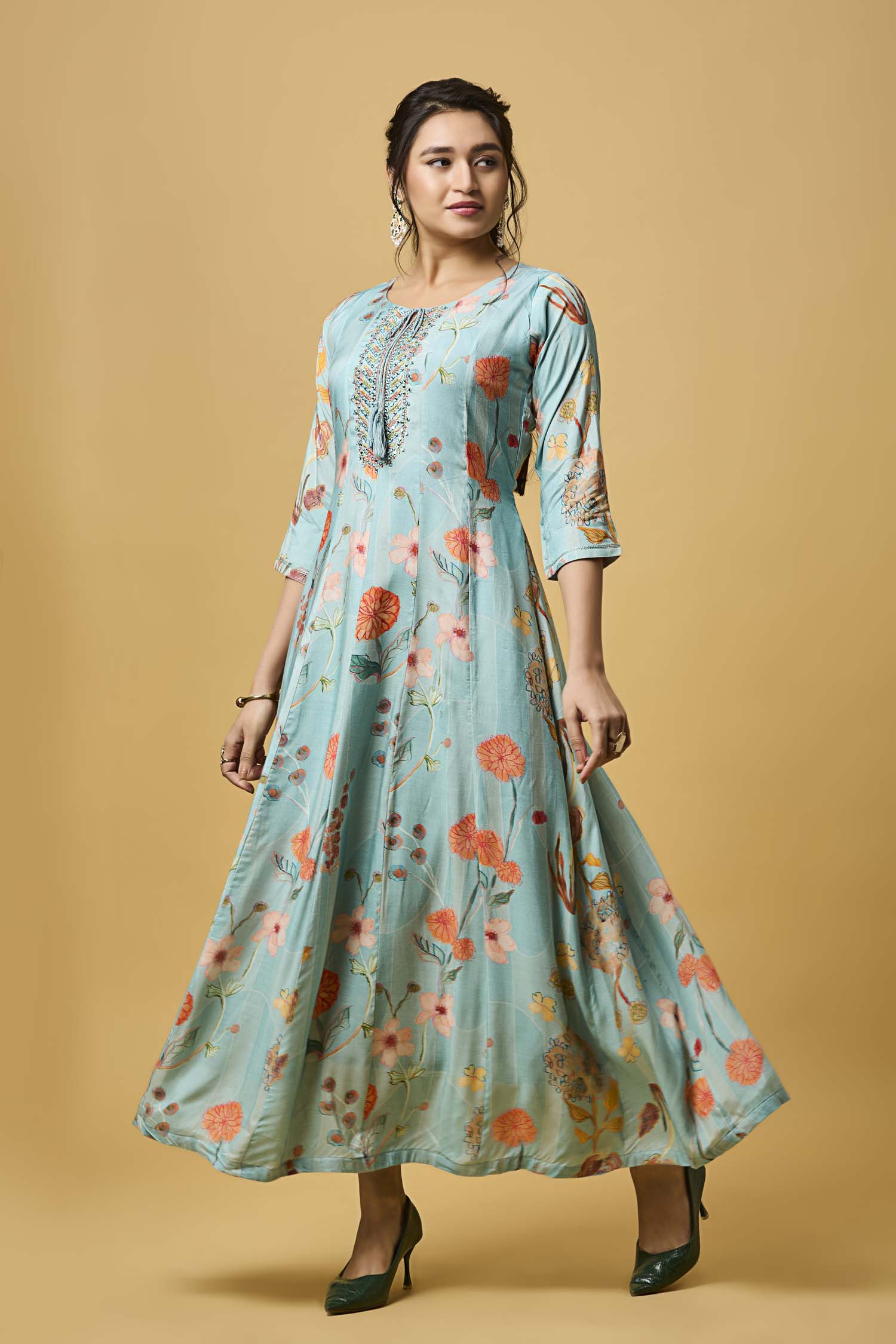Light Blue Modal Long Dress