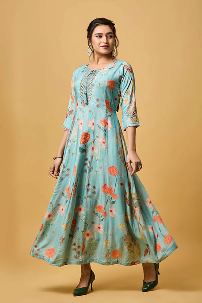 Light Blue Modal Long Dress