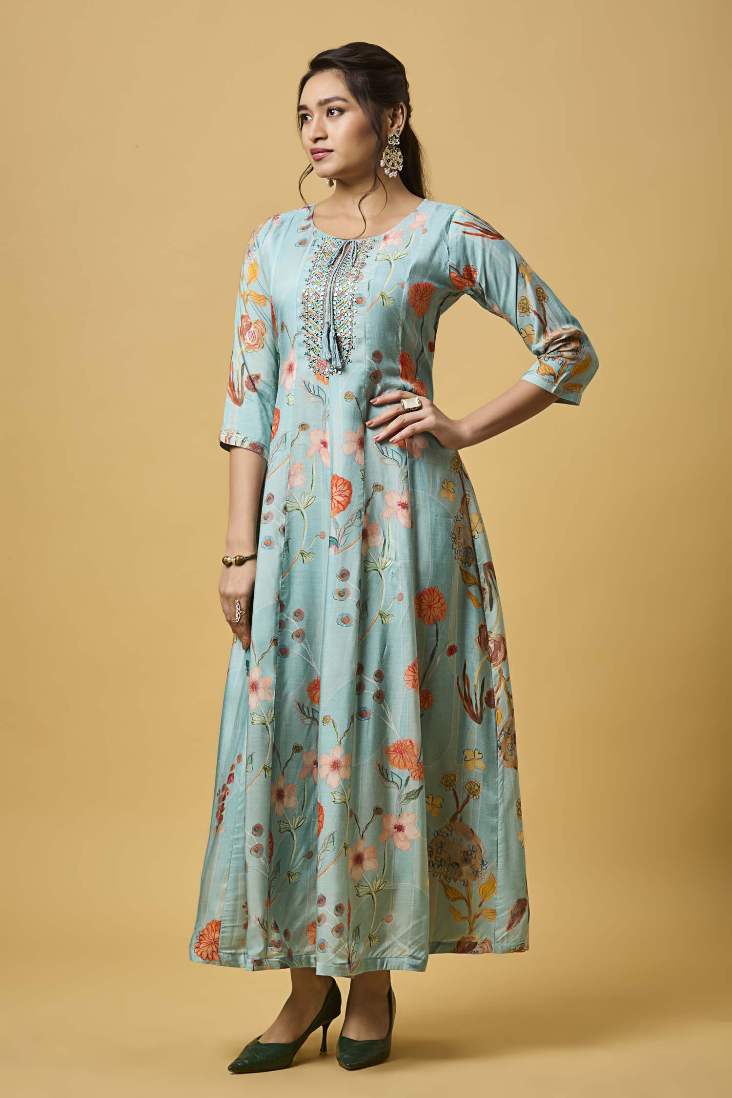 Light Blue Modal Long Dress