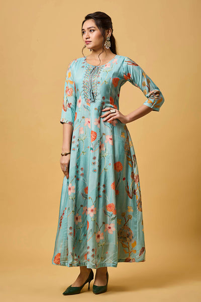 Light Blue Modal Long Dress