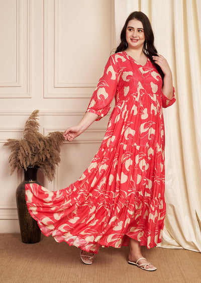 Pink Muslin Long Dress