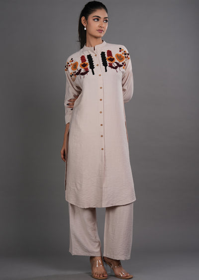 Fawn Gold Straight Cut Kurti Set