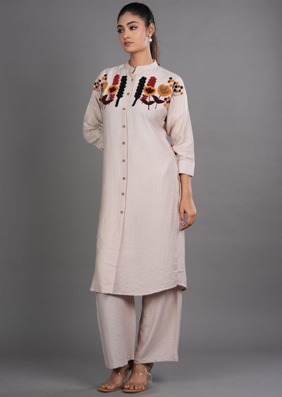 Fawn Gold Straight Cut Kurti Set