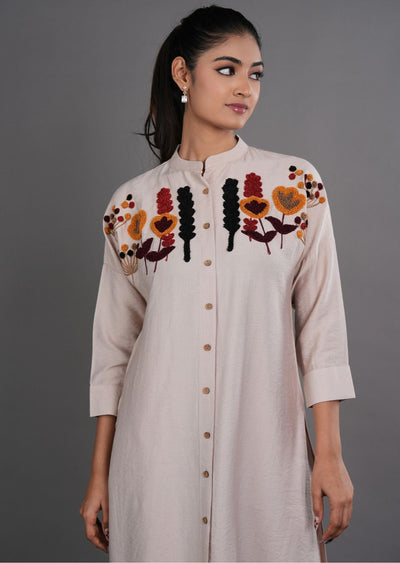 Fawn Gold Straight Cut Kurti Set