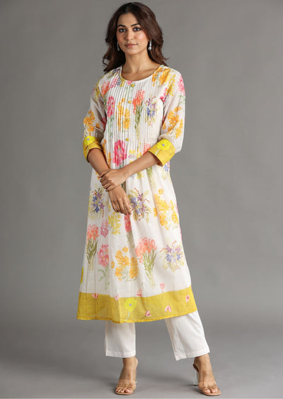 Light Peach Cotton Frock Kurti
