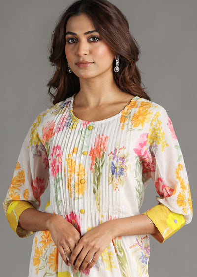 Light Peach Cotton Frock Kurti