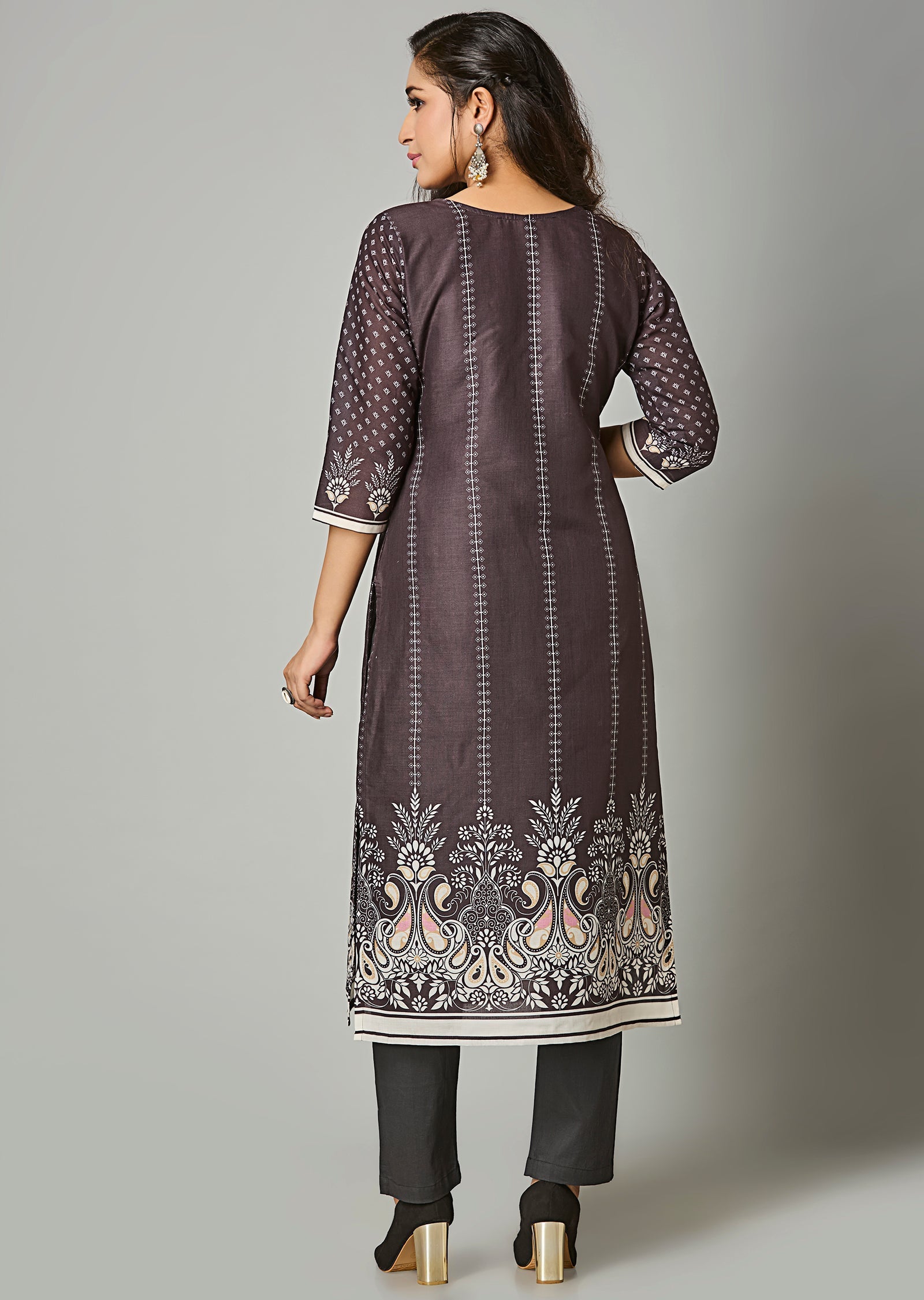 Black Cotton Straight Cut Suit