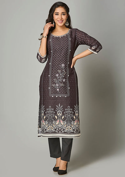 Black Cotton Straight Cut Suit