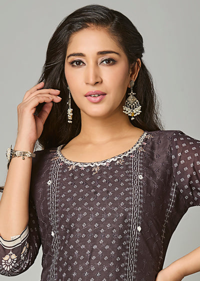 Black Cotton Straight Cut Suit