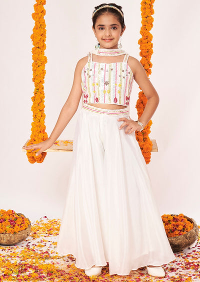 Cream Chinnon Gharara Set