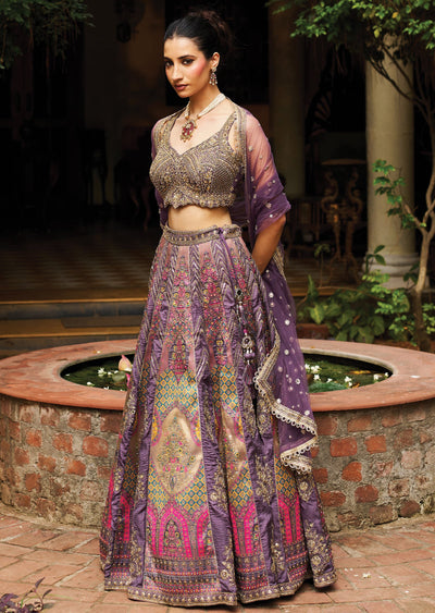 Mauve Silk Lehenga