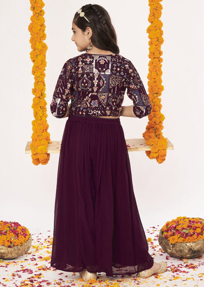 Red Georgette Gharara Set