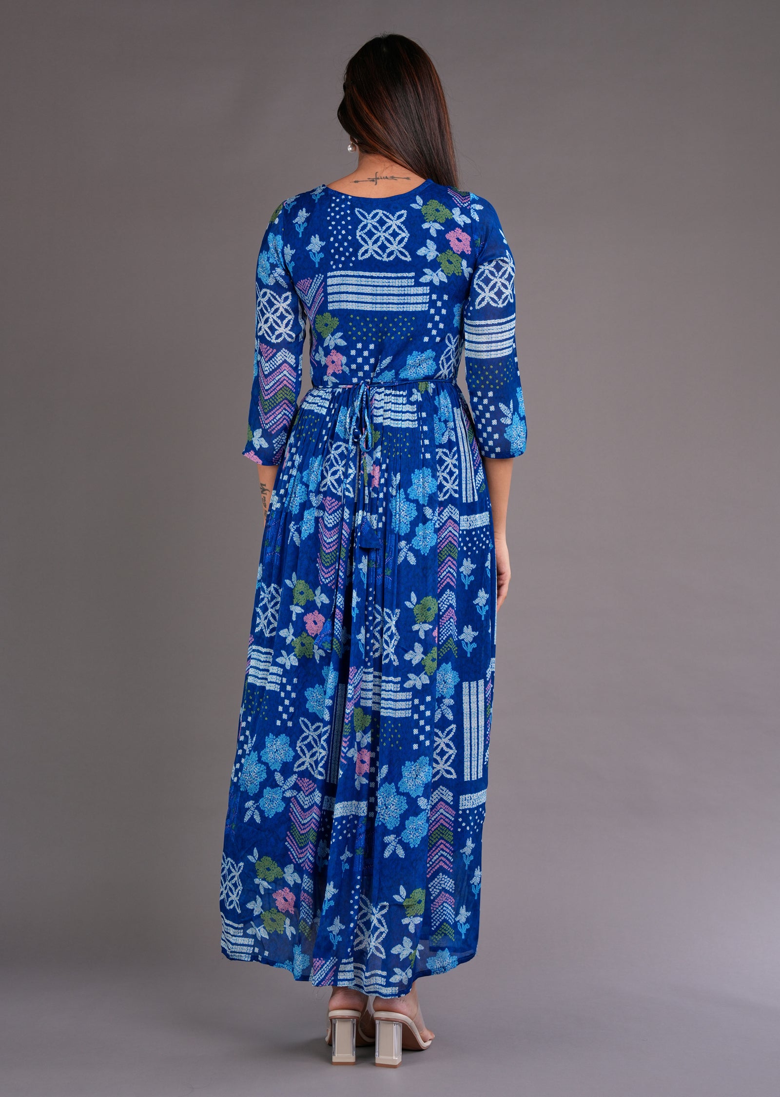 Royal Blue Chinnon Long Dress