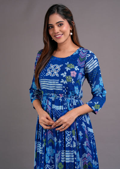 Royal Blue Chinnon Long Dress