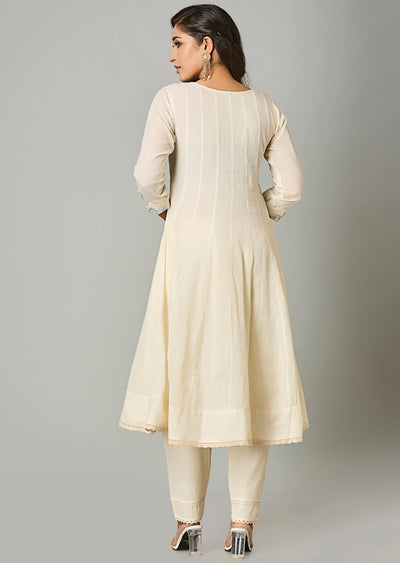 Light Blue Cotton Anarkali Suit