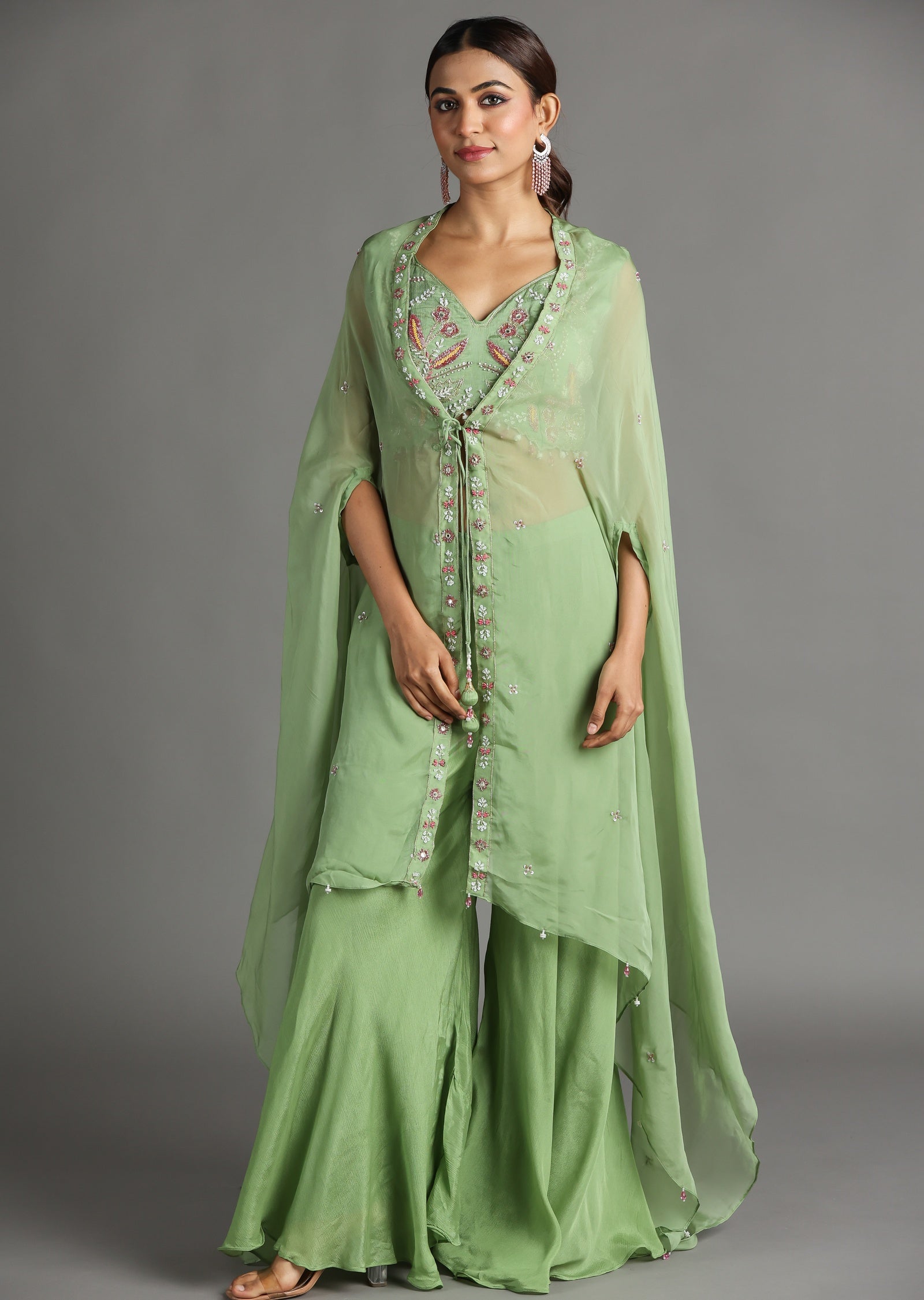 Green Chinnon Palazzo Set