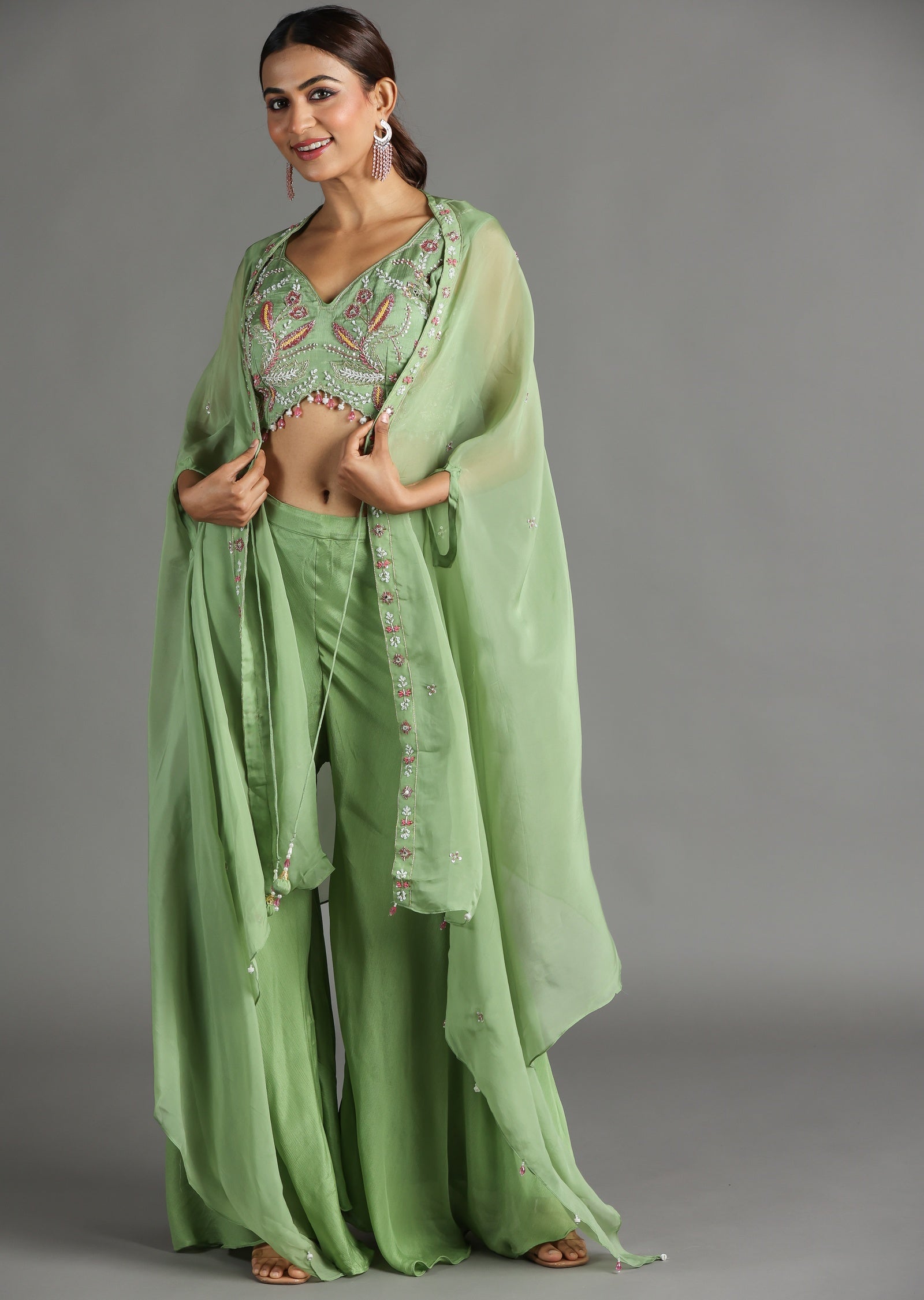 Green Chinnon Palazzo Set
