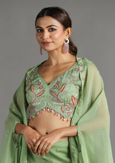 Green Chinnon Palazzo Set