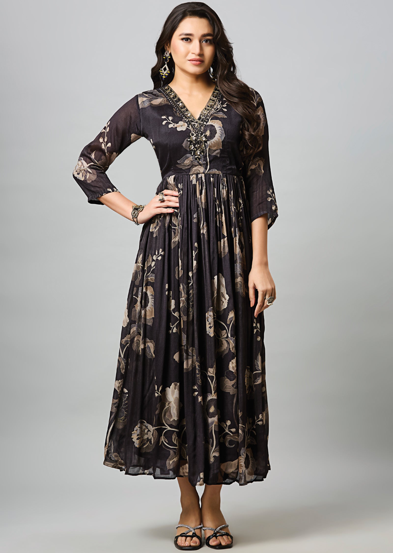 Black Chinnon Long Dress