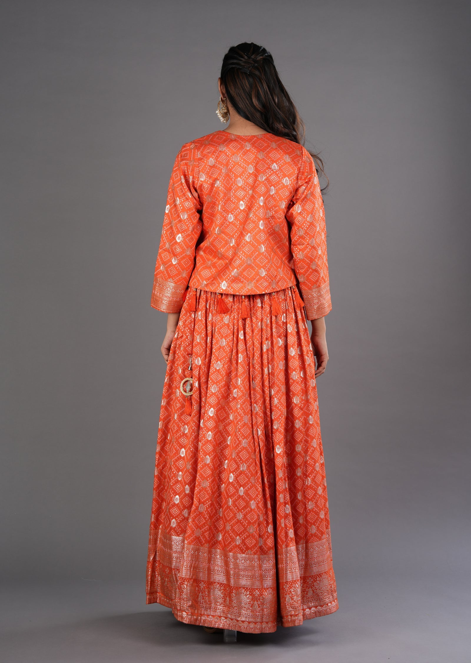 Orange Silk Lehenga
