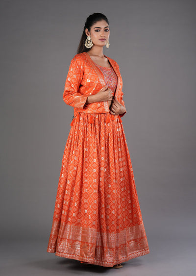 Orange Silk Lehenga