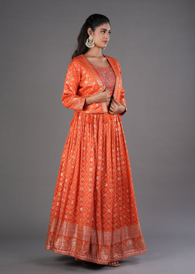 Orange Silk Lehenga