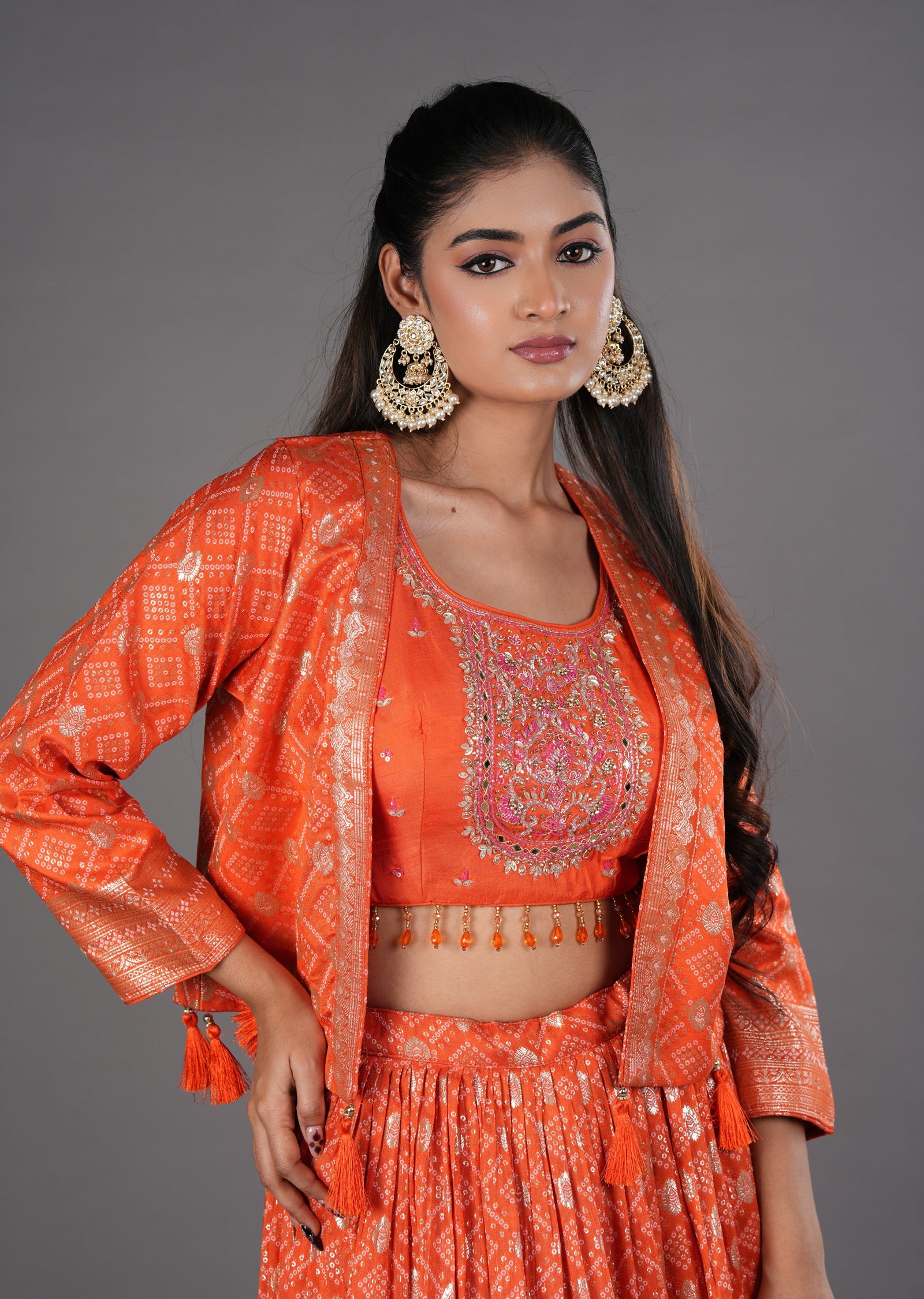 Orange Silk Lehenga