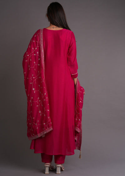 Pink Silk Anarkali Suit