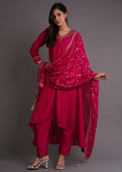 Pink Silk Anarkali Suit