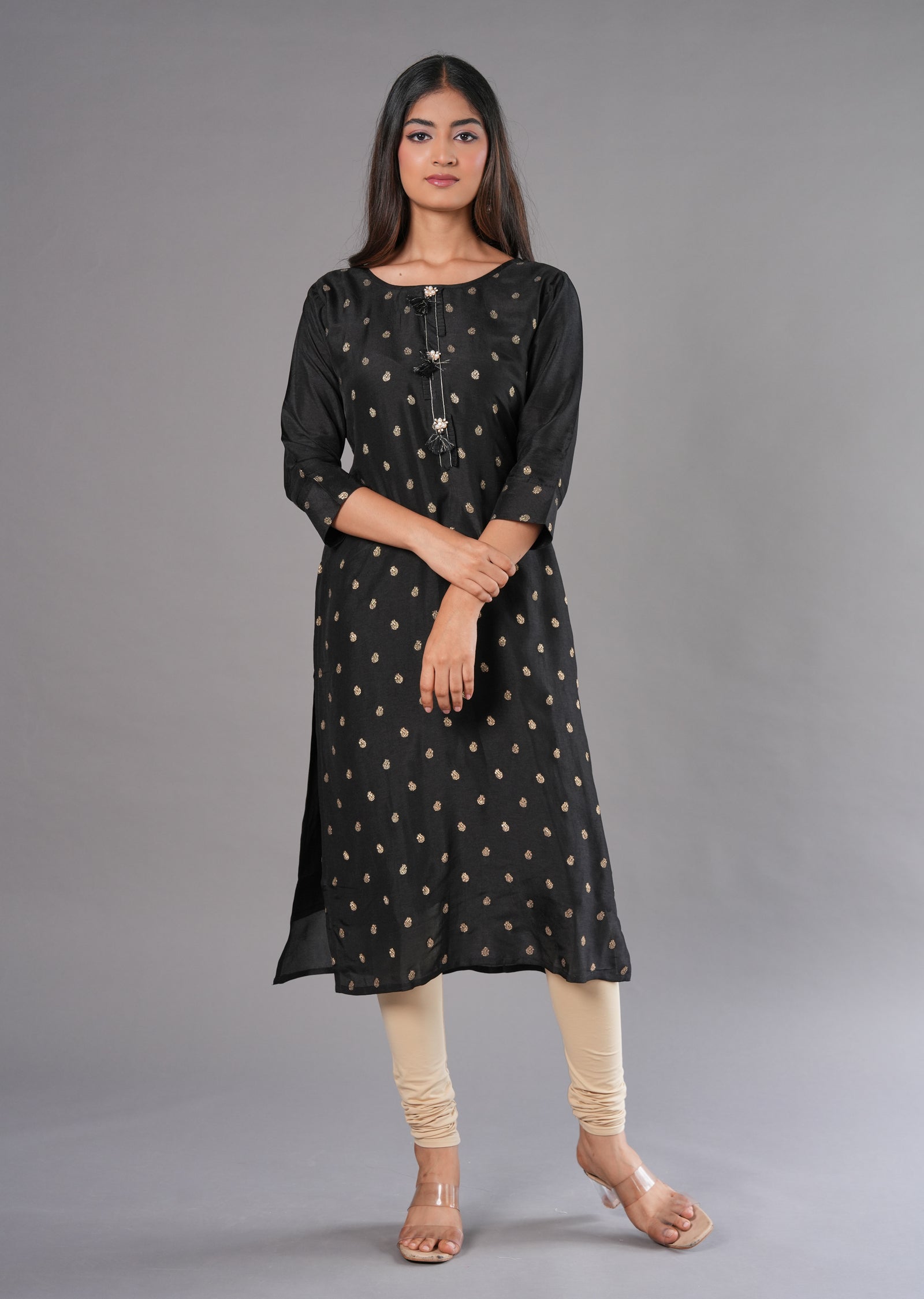 Black Banaras Straight Cut