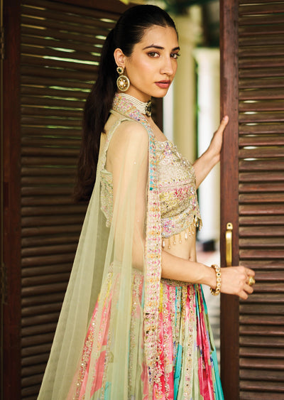 Light Green Crepe Lehenga Set