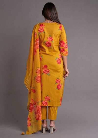 Mustard Silk Straight Cut Suit