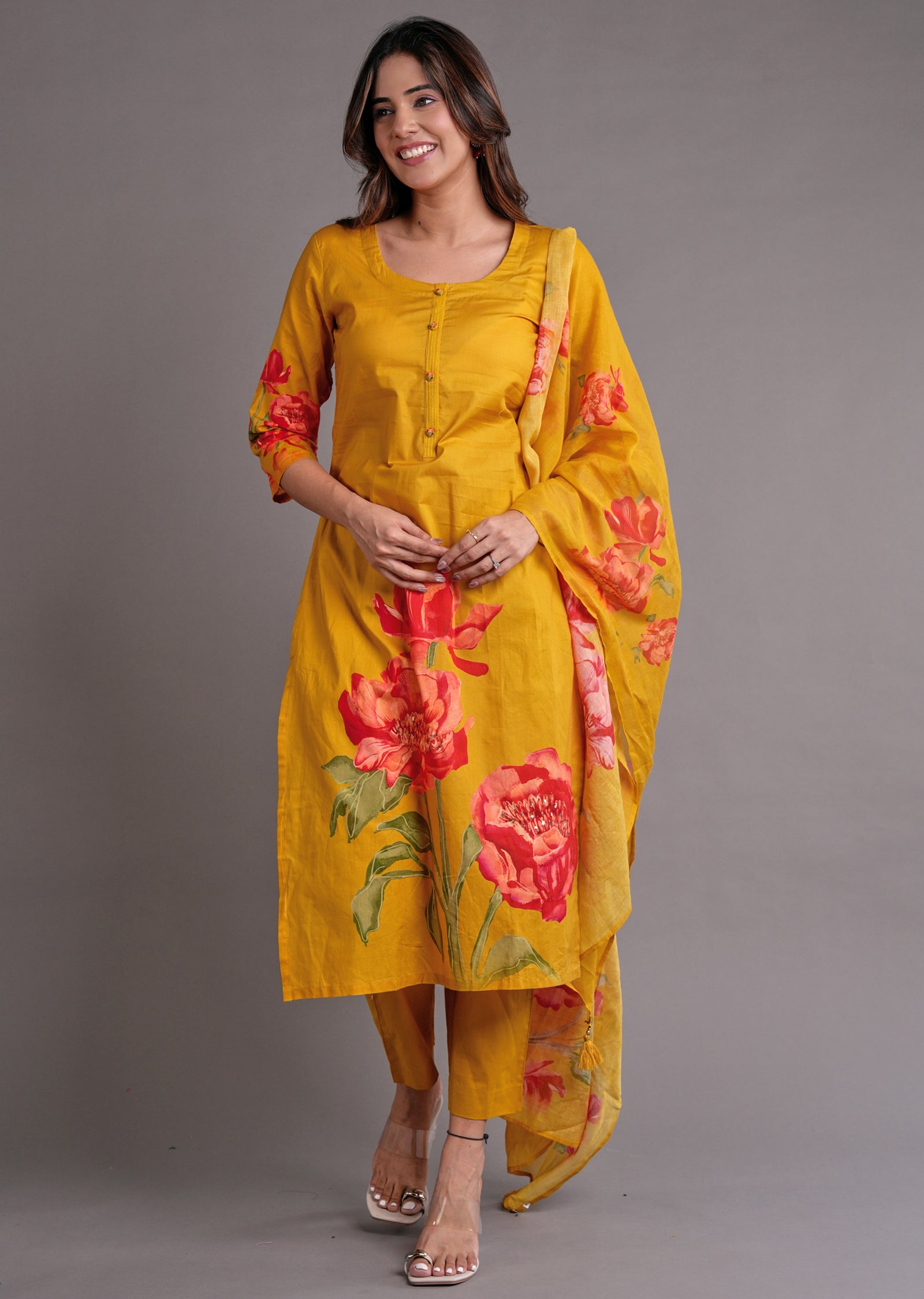 Mustard Silk Straight Cut Suit