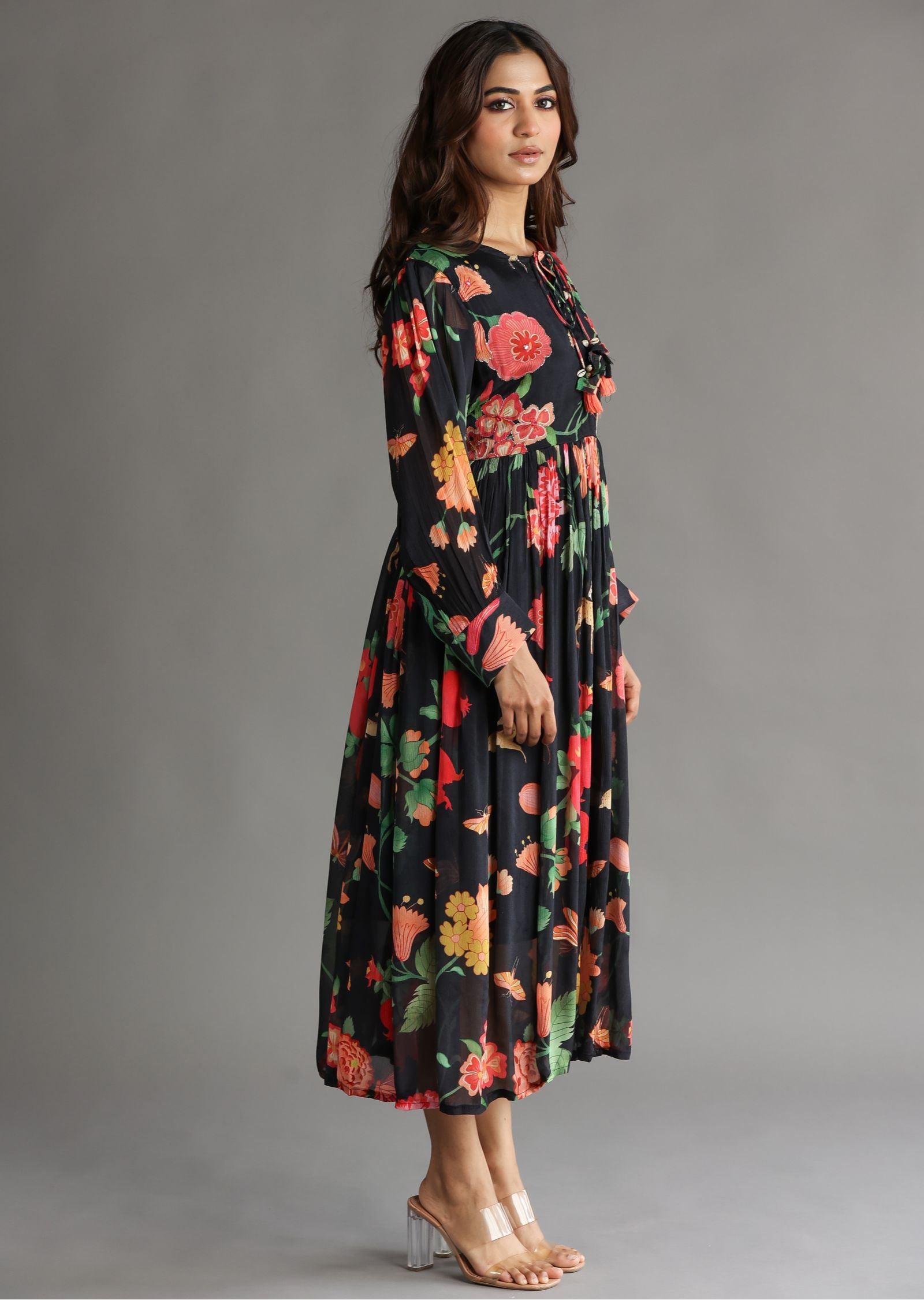 Black Chinnon Midi Dress