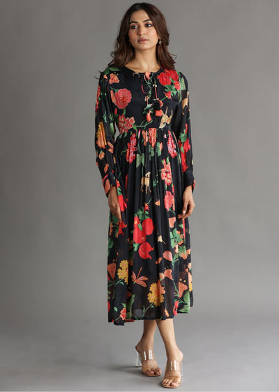 Black Chinnon Midi Dress