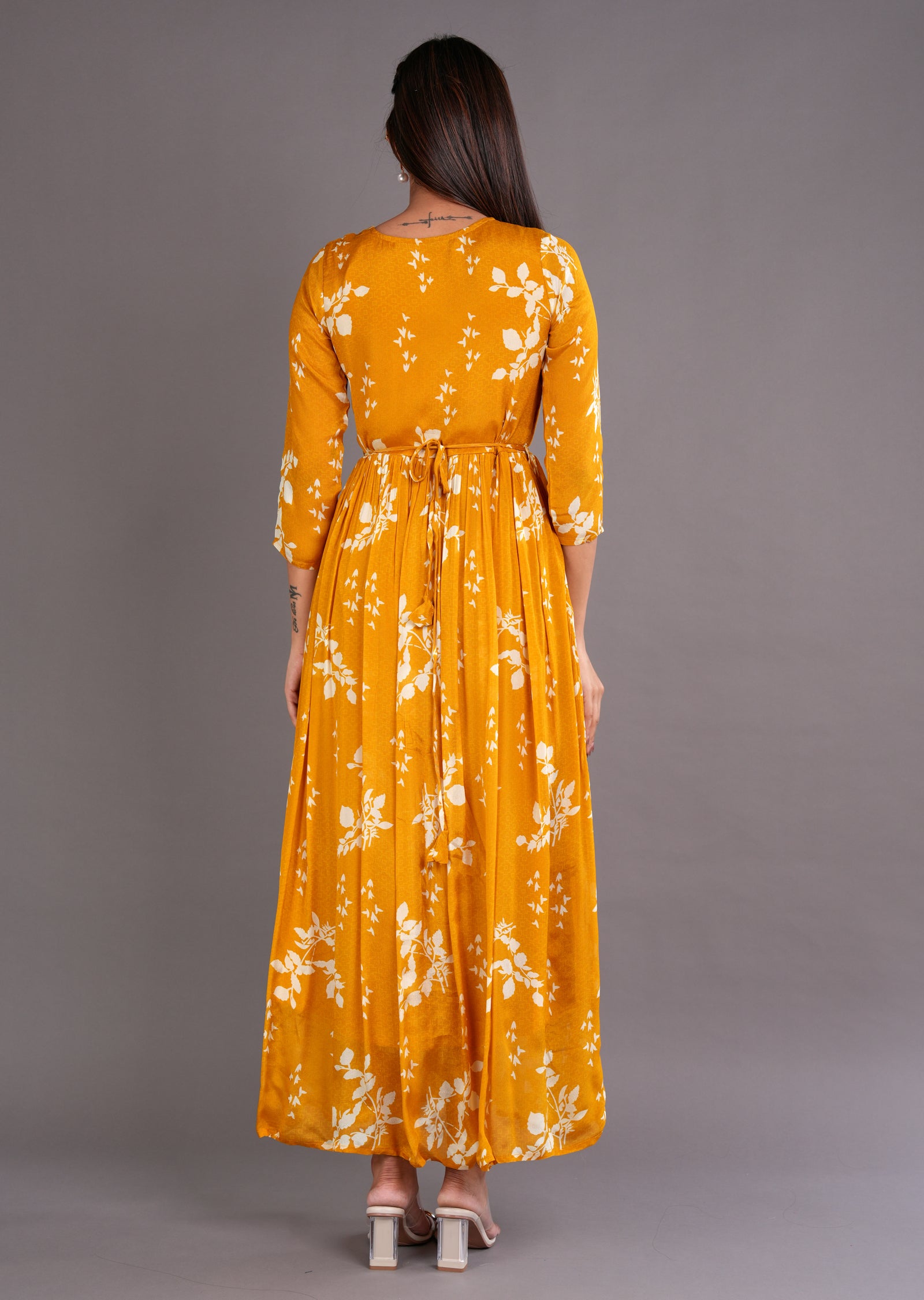 Mustard Chinnon Long Dress