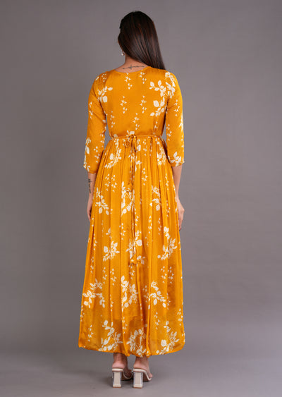Mustard Chinnon Long Dress